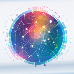 Futuristic 3D network showing bright data paths, floating tech nodes, and advanced circuit systems over a deep, digital space-generative AI