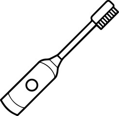 Electric toothbrush outline vector illustration, line art
