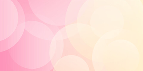 Minimalist banner background, pastel colorful, pink and yellow gradations. Circle effect style geometric, abstract background. Eps 10.