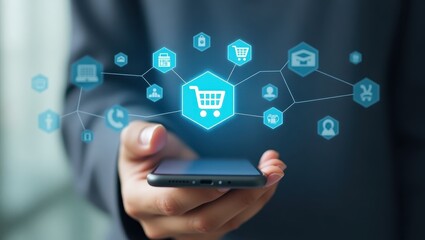 Digital shopping cart interface displayed on a smartphone.