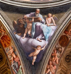 Fototapete PIACENZA, ITALY - MAY 19, 2025: The fresco of St. Mark the Evangelist in cupola of the church Basilica di Santa Maria di Campagna by Bernardino Gatti from year 1543  © Renáta Sedmáková