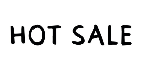 Hot sale lettering Handwritten word Modern brush calligraphy Template for marketing ad, print, web, banner, poster, flyer Ink illustration