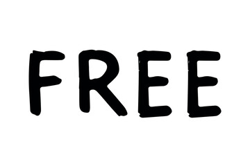 Free lettering Handwritten word Modern brush calligraphy Template for marketing ad, print, web, banner, poster, flyer Ink illustration