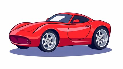 Red Sports Car Illustration Sleek Design, Powerful Performance Concept