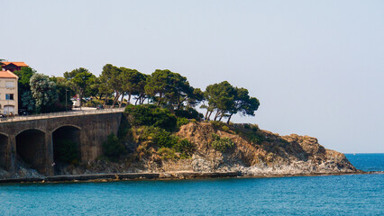Old resort town on the Mediterranean coast in France Banyuls-sur-Mer, vacation, travel