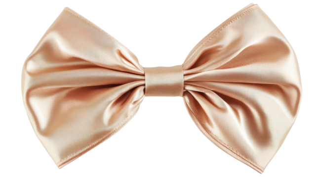Beautiful gold satin bow designed for embellishing gifts or adding flair to fashion outfits during festivities