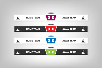 set of four sports multicolored banners in the same style