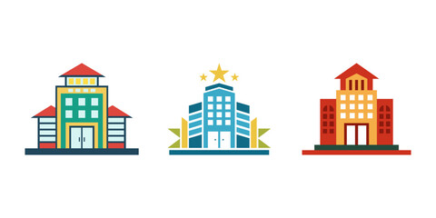 Isolated vector illustration of hotel buildings