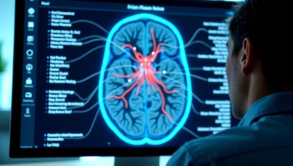Digital global security network: X-ray images of the human chest and brain display complex information and data