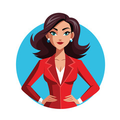 Confident Businesswoman Portrait in a Professional red Suit