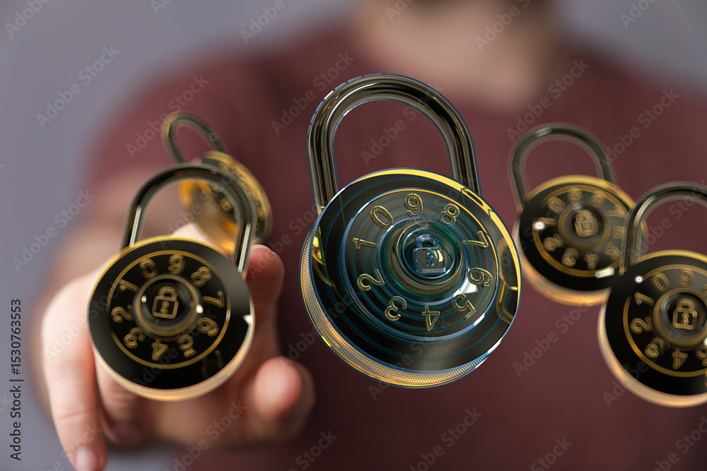 Poster safeguard your data with robust passwords. cybersecurity and data protection are crucial.