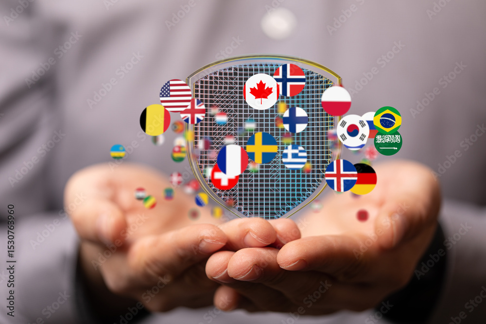 Aufkleber Secure your data with our robust global network protection.  Ensuring international data safety.