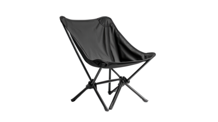This black portable chair provides comfortable seating options for outdoor activities like camping and picnics