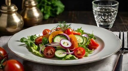 Vegetable salad on a plate.
