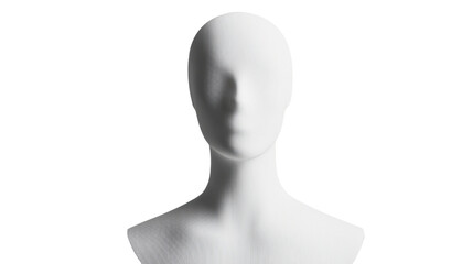white mannequin cut out on white background