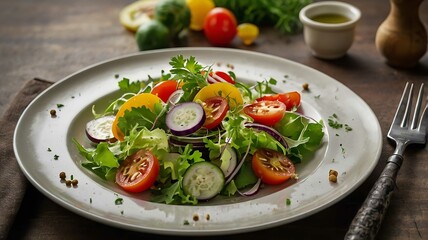 Vegetable salad on a plate.