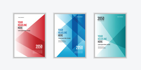 Modern folding ribbon theme book cover template in gradient color. A4 size book cover template for annual report, magazine, booklet, proposal, portfolio, brochure, poster