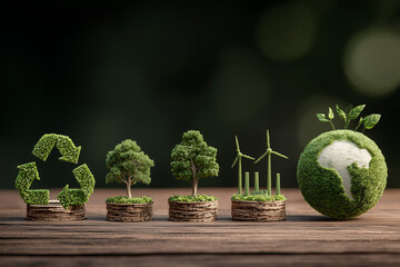 Carbon emission reduction target, Green economy and sustainability Net Zero future. Sustainable development, Energy goals 2026. CO2 emission graph, Goals sustainable planet by 2050.World Environment