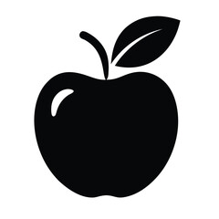 Black Apple Silhouette Vector Icon
