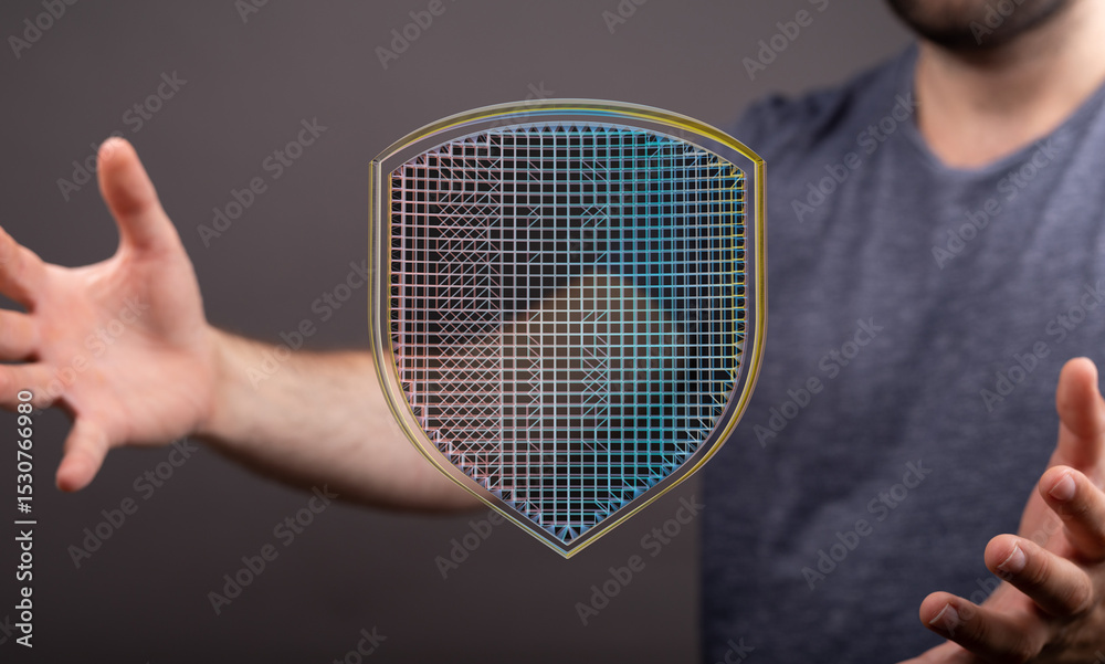 Poster Secure your data with robust cybersecurity.  Protect your information from threats.