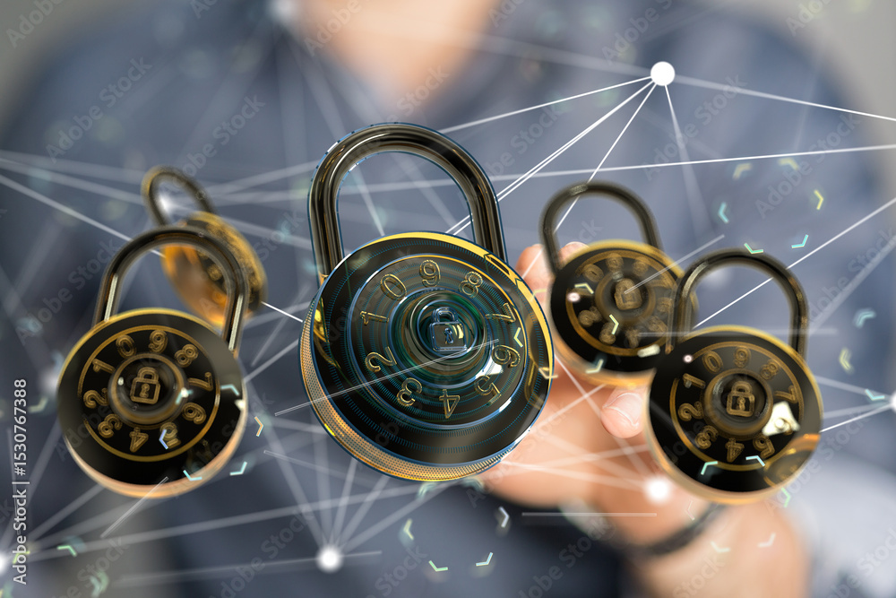 Aufkleber Secure your digital assets.  Robust network security and data protection solutions.