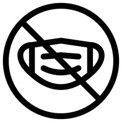 No face mask sign illustration for health and safety reminder