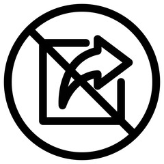 Prohibition Sharing Content Icon Sign for Restriction and Limitation Purpose