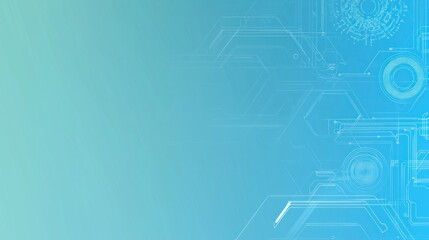 Abstract digital background featuring a gradient of light and dark blue hues, overlaid with a translucent network of hexagonal and circular shapes reminiscent of circuitry or technology