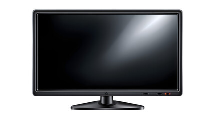 Fototapeta premium Black computer monitor with ultra-thin bezels, sharp reflections