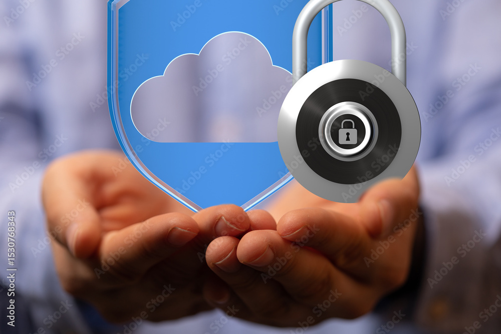 Fototapete Protecting your cloud data with robust security measures. Encryption and secure access.