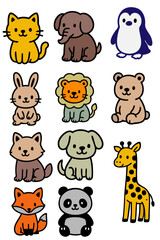 Obraz premium Colorful animal playful style