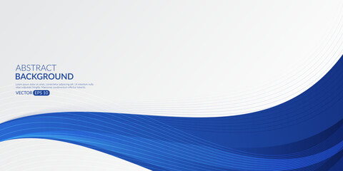 Abstract blue wave background design with white space