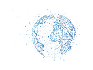 world map with water drops