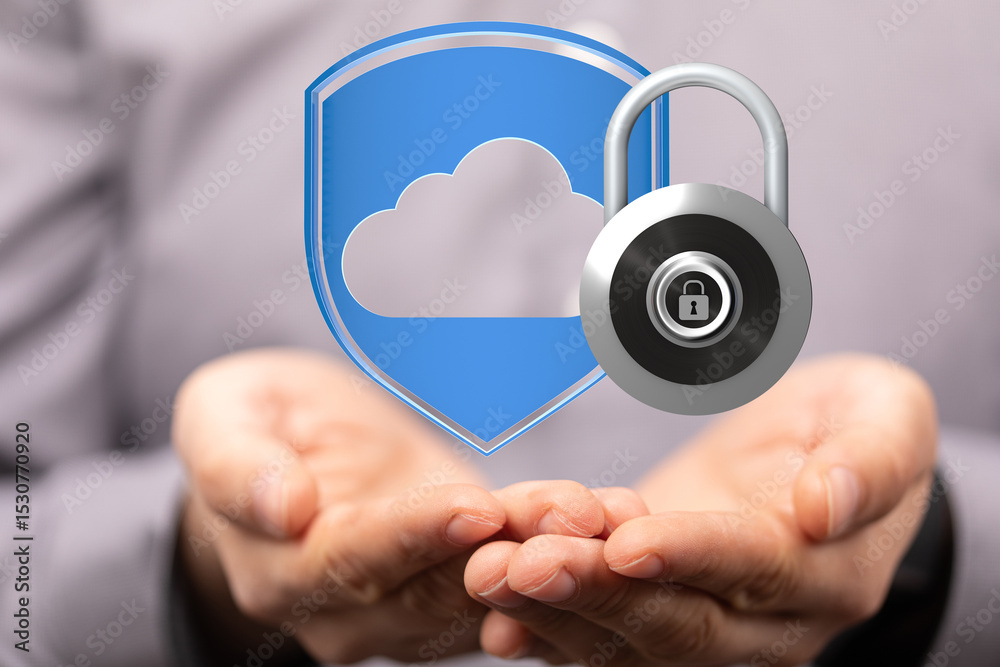 Poster Protecting your cloud data with robust security measures. Encryption, access control, and threat prevention.