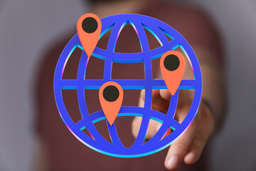 Illustrative image of a global network, showcasing worldwide connectivity and location points.
