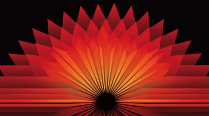 Abstract Graphic Design with Vibrant Red and Orange Color Palette