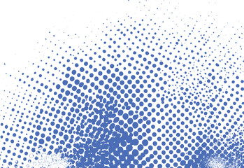 Abstract blue dot halftone pattern design with grungy texture suitable for digital backgrounds and graphic elements
