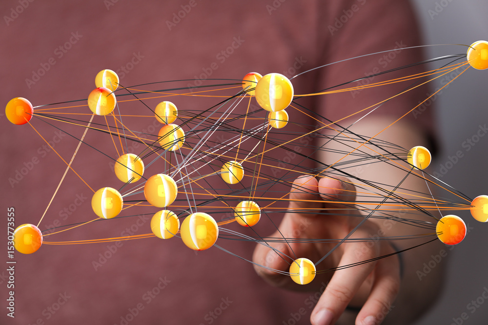 Aufkleber Abstract image of a network connection, representing global communication and data flow.