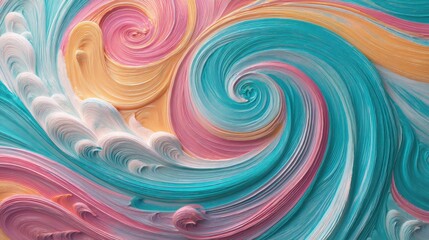 Colorful Abstract Swirls with Blue, Pink, Yellow and White Tones
