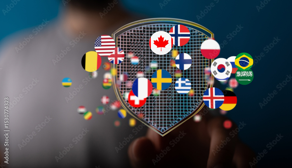Leinwandbilder secure your data with robust international cybersecurity solutions. protect against global threats.