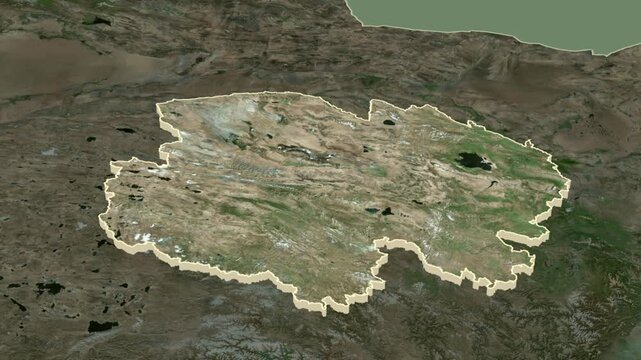 Qinghai - province of China, extruded. Animation