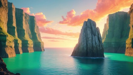 Cliffs of Moher during sunset. Ireland