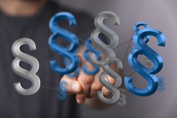 Abstract image of interconnected paragraph symbols.  Perfect for legal, law, and justice themes.