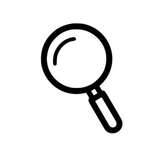 Minimal Black Line Magnifying Glass Icon for Search and Discovery