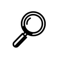Minimal Black Line Magnifying Glass Icon for Search and Discovery