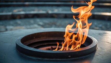 Burning gas, a star in perpetual flames.