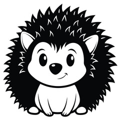 Black and white hedgehog with sharp quills offers a whimsical and cheerful presence