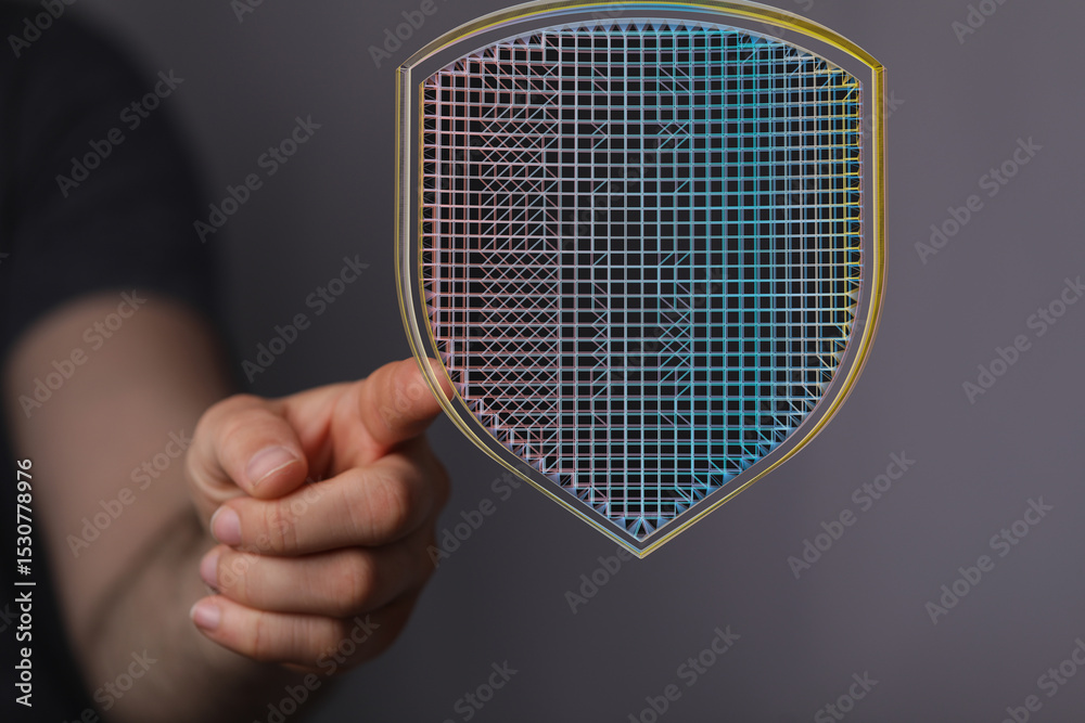 Poster Secure your data with advanced cybersecurity.  Protect your information with our digital shield.