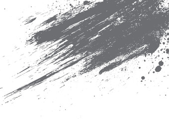 Gray grunge brush strokes splatter texture on white background design for graphic elements