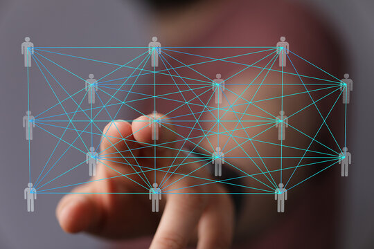 Interactive digital network, global connections, communication, teamwork, collaboration, technology, social media, internet, online, networking, community,